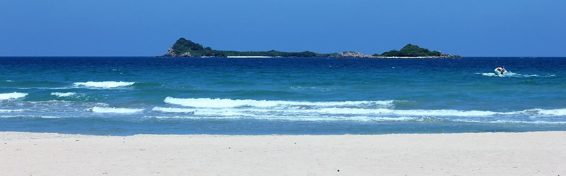 Küste von Sri Lanka mit Palmen und Fischerbooten