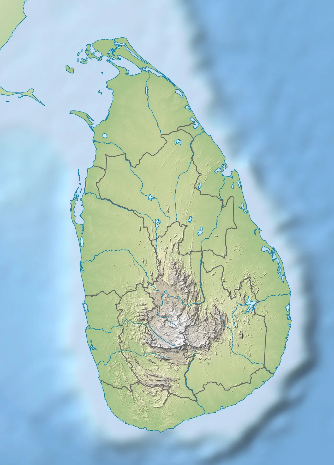 Reliefkarte von Sri Lanka